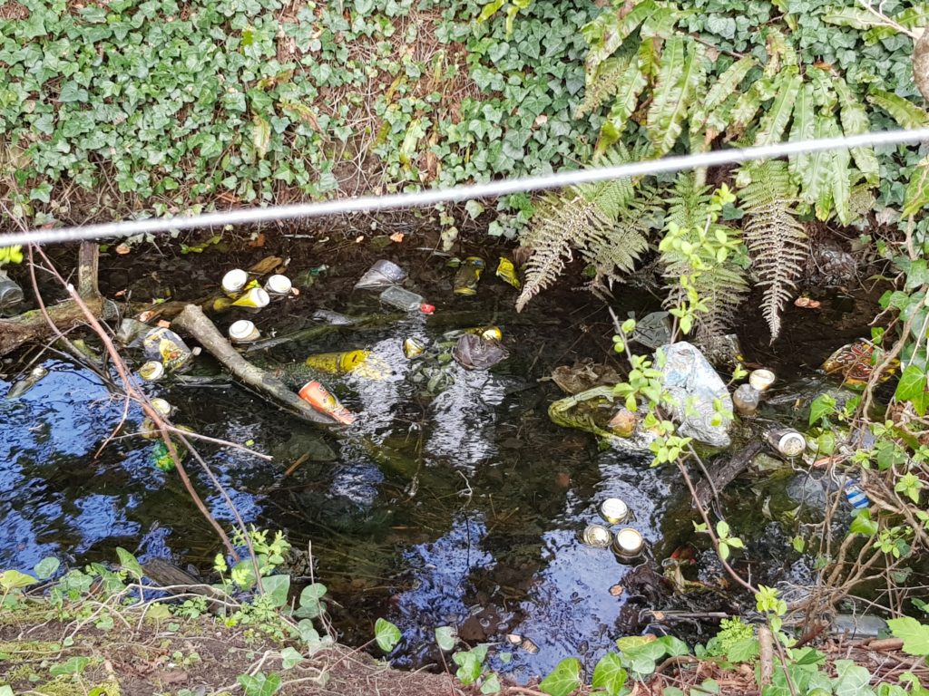 Rubbish in Castletown waterway 